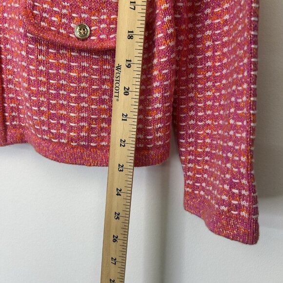 Talbots Sweater Knit Zip Jacket Women's Size Medium Pink - Picture 7 of 9